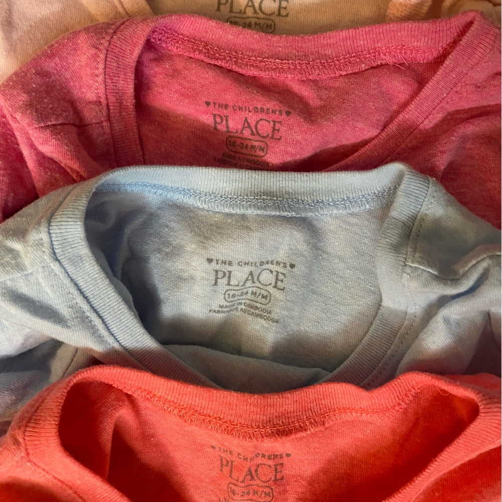 4 Childrens Place shirts, 18-24 months, 2 long sleeve, 2 short sleeve - Picture 2 of 6